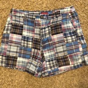 Merona size 10 Fit 1blue plaid shorts